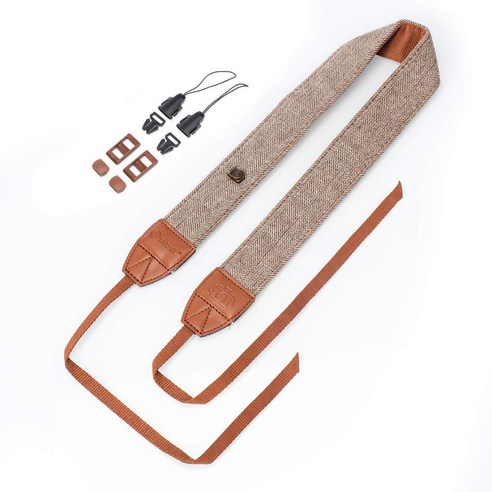 YJQ 유니버설 조절식 카메라 숄더 넥 스트랩 코튼 캐논 DSLR 카메라 액세서리 부품, brownneckstrap