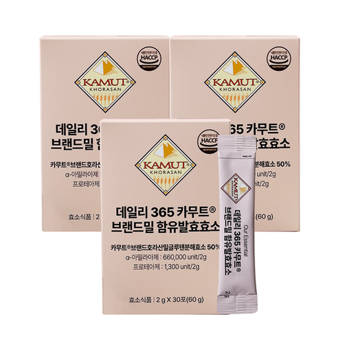 아워에센셜 데일리 365 카무트효소 30포, 3개, 60g