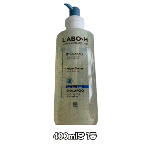 라보에이치 두피강화 클리닉 멘톨 쿨링 & 노세범 샴푸, 400ml, 1개