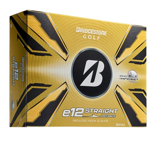 [브리지스톤] 신상품 E12 Straight Ditance 3피스 골프공, 1개, 12개입, 화이트 유광