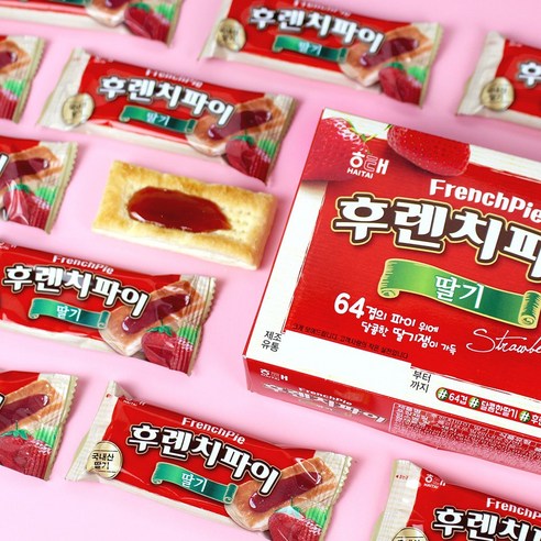 해태 후렌치파이 192g 딸기 x 3통 맛있는파이 과자 디저트, 3개
