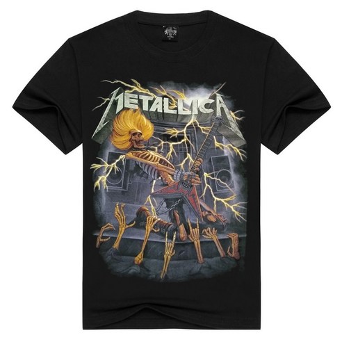 Metallica 슬립낫 티셔츠 메탈리카 락밴드 오버핏 티셔츠 여름 반팔 남자 여자 순면