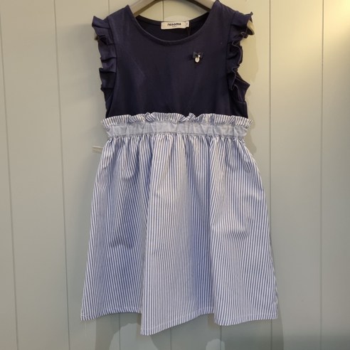 레노마키즈 R2222O637 여아플리츠소매믹스원피스 22년 여름 신상품 (사이즈110~160) 초등생~ NC수원터미널점