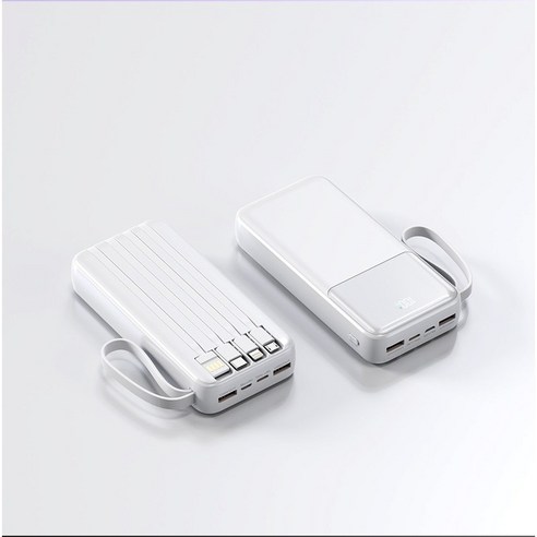 PYHO 보조배터리 66W급속충전 대용량 30000mAh 자체선, 흰색