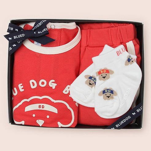 [AK PLAZA] [블루독베이비]도기메쉬상하복+플레이도기발목양말SET