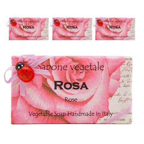 알키미아 무당벌레 비누 천연수제 향수비누, 200g, ROSA(로즈), 4개