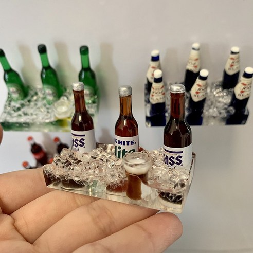 3D 스테레오 맥주 냉장고 미니 마이크로 콜라 냉장고 자석 냉장고 장식, C18 브라운, 작은
