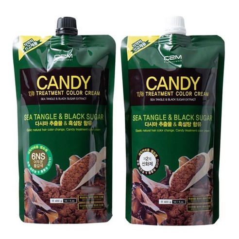 C2M 캔디 TS 캔디 트리트먼트 칼라크림 염색약400g, 6NS 어두운 황갈색, 1개