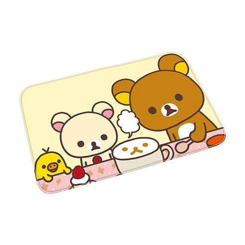 환영 입구 비-슬립 개 고양이 카펫 주방 매트 현대 만화 Rilakkuma 층 매트 홈 장식 복도 발코니 문 매트, 40센치메터x60센치메터, New000498