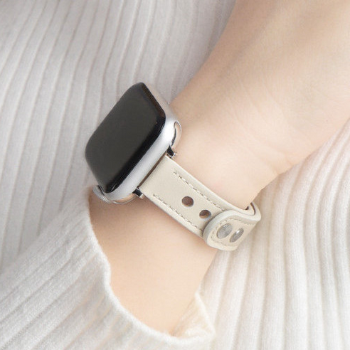 iSerise 애플워치 호환 크리에이티브 가죽 여성 스트랩, 갈색