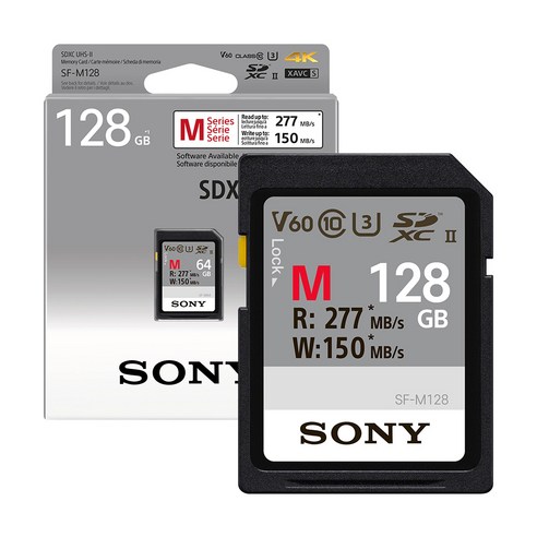 소니코리아정품 SF-M 시리즈 SDXC V60 UHS-II U3 메모리카드, SF-M128/T2 (128GB)