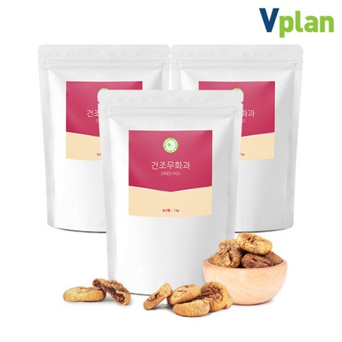 반건조 말린 무화과 건조 열매 말랭이 1kg x 3팩 건무화과, 3개