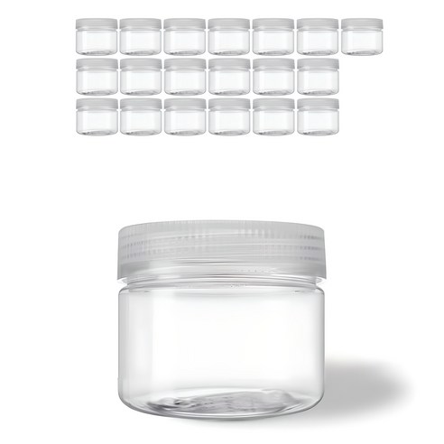 미르 팜스원형 WIDE캡 투명 밀폐용기, 20개, 200ml