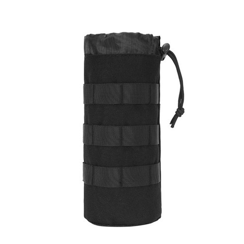 전술 Molle 물병 캐리어 파우치 야외 수화 캐리 백, 블랙, 24x10cm, 옥스포드 헝겊