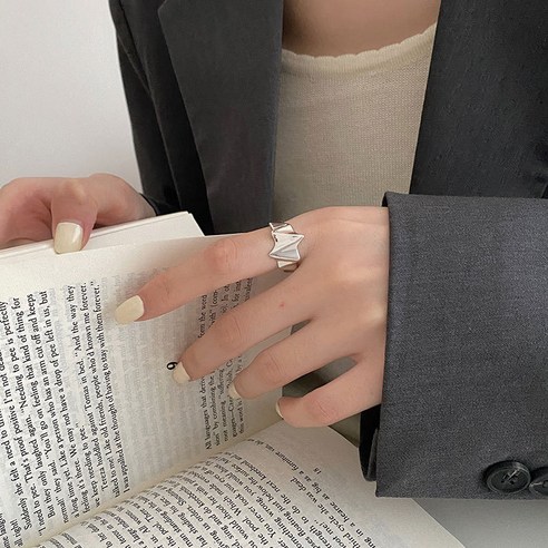 KORELAN전체 925 순은 불규칙 심전도 반지 심플하다 가볍다 사치스럽다 ins 디자이너 브랜드 여자 5423L