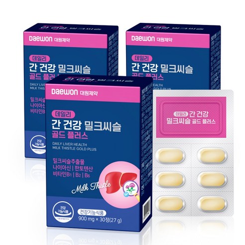 [런칭특가] 대원제약 데일리 간 건강 밀크씨슬 골드 플러스 30정 1박스 1개월분, 3박스