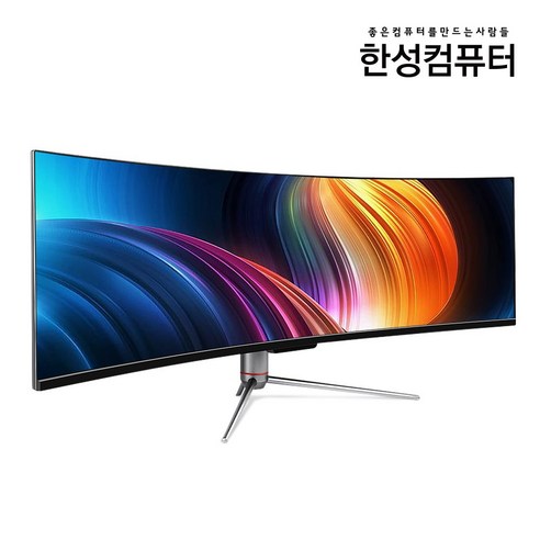 고해상도와 고속 재생빈도를 갖춘 한성컴퓨터 124cm 듀얼 QHD 퀀텀닷 울트라 와이드 리얼120 모니터