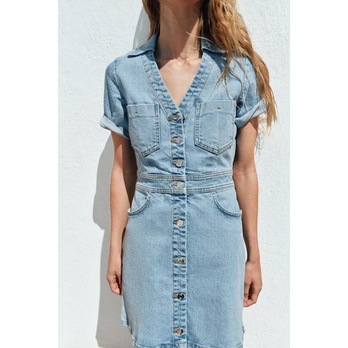 [국내발송] ZARA 여성 원피스 Z1975 MINI DENIM - 컬러 : 라이트 블루 243497