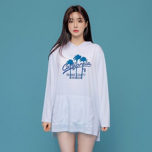 헤링본 남자 여자 후드티 래쉬가드 루즈핏 수영복 빅사이즈 휴양지 바캉스룩 RD305