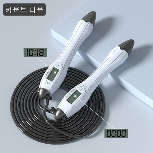 YAPOGI 노라인 줄넘기 헬스 운동용품 카운터 조절 가능 줄넘기, 하나, 흑백 업그레이드