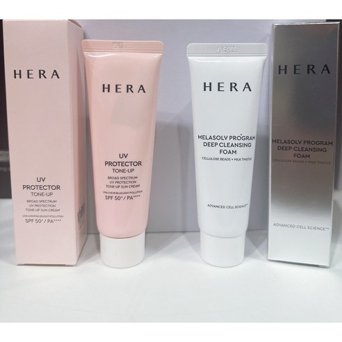 HERA 헤라 UV프로텍터 톤업선크림 40ml + 멜라솔브 딥 클렌징 폼 50ml 오늘출발, 1개