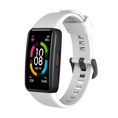 dodocool Honor Band 6 실리콘 교체 스트랩, 하얀, 견장