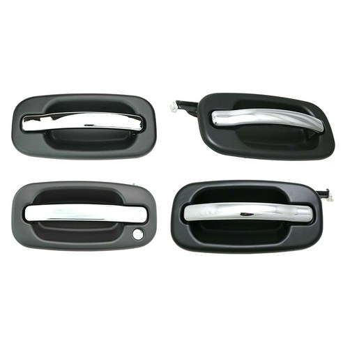 노 브랜드 전면 후면 외부 도어 핸들 세트 Chevrolet GMC Cadillac 1999-2006 15745149 1518241용 열쇠 구멍 없음