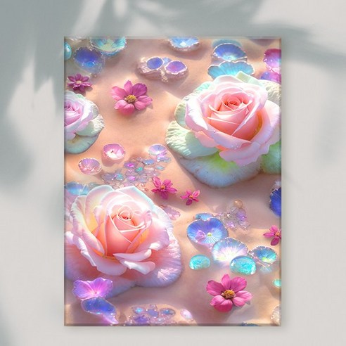 오로라데코덴 캔버스형 보석십자수 40x50cm, MK133 풍경 트윙클 샌드 로즈