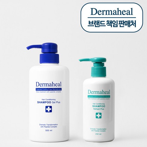 [더마힐 공식] 헤어 컨디셔닝 샴푸 겔 500ml + 리프레시 샴푸 250ml, 1개