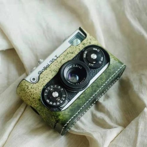 Rollei 35 35t 35s 카메라 보호 슬리브 쉘 세공 사진 카메라 가죽 소 가죽 가방 바디 박스 케이스, 레인 그린