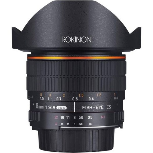 소니 E-마운트 카메라(NEX VG10)용 Rokinon FE8M-NEX 8mm f/3.5 어안 렌즈 블랙, Nikon