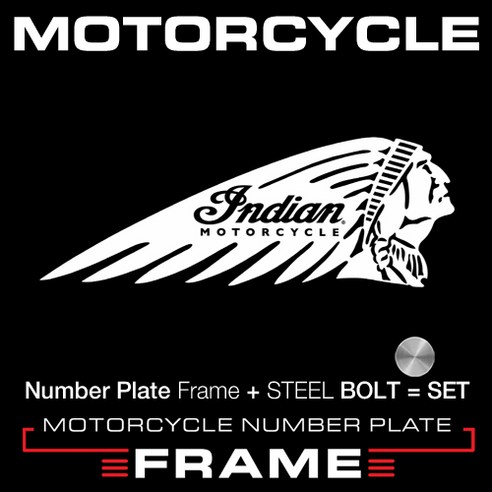인디안 모터사이클 바이크 번호판가드＋번호판볼트 MFMC14, D10 인디언, 1개