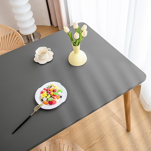 라비드엘 방수 가죽 테이블 식탁보 커버, 다크그레이, 90 x 150cm, 1개