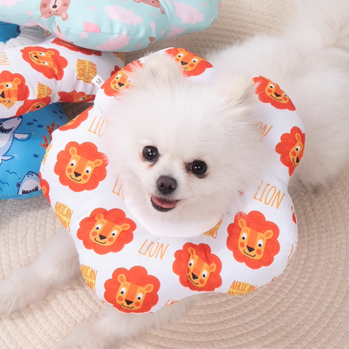 반려동물 강아지 고양이 넥카라 쿠션, 아기사자, 1개