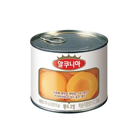 알쿠니아 황도2절 200g x 24캔 1박스 복숭아통조림, 24개