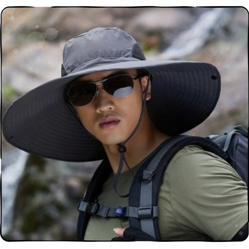 세일즈뱅크 여름/가을 햇빛 차단 벙거지 등산모자 낚시 캠핑, 차콜