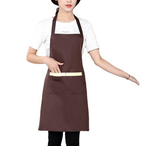 ANKRIC 방수앞치마 앞치마 작업복원숄더 목 앞치마 먼지 방지 및 얼룩 방지, 갈색