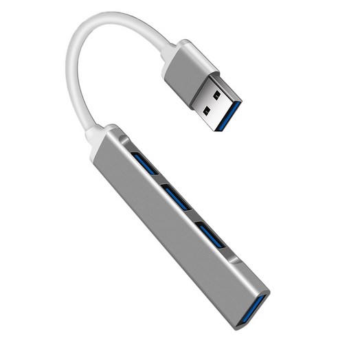 노 브랜드 USB 허브 3.0 2.0 멀티 4 포트 분배기 Lenovo Macbook Pro Air 노트북 용 어댑터 확장기 액세서리 (회색), 바퀴통