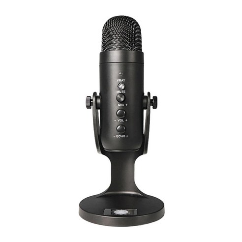 USB-C 콘덴서 마이크 스튜디오 노래 연설 홈 파티 데스크 마이크, 패키지 크기 : 14.5x12.5x23cm., 검은 색, 금속