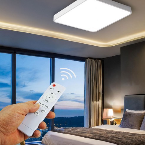 20W LED 엣지 사각 직부등, 주광색 led방등 14 국산 LED 리모컨 사각방등 50W 디밍 플리커프리