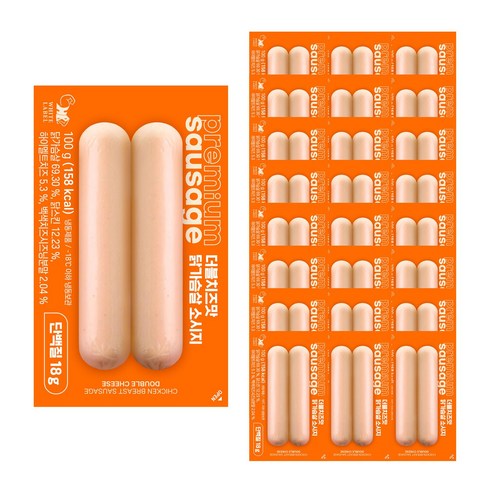 헬스앤뷰티 닭가슴살 소시지 더블치즈맛, 100g, 25개 닭가슴살소세지 헬스앤뷰티 닭가슴살 소시지 더블치즈맛, 100g, 25개 닭가슴살소세지