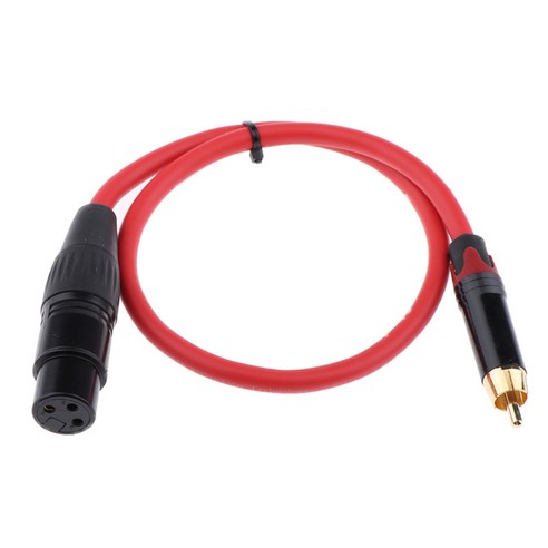 RCA TRS XLR 어댑터 케이블 낮은 소음 남성 여성 오디오 마이크, 레드 블랙, 50cm, 설명