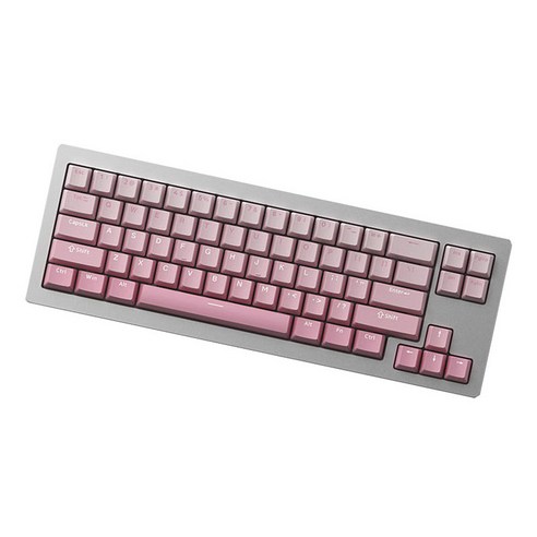 몬스긱 M7W 그라데이션 3가지 모드 RGB 기계식 OEM 68 키 핫스왑 유선 키보드, 화이트 + 핑크, 아이스크림퍼플축, 텐키리스