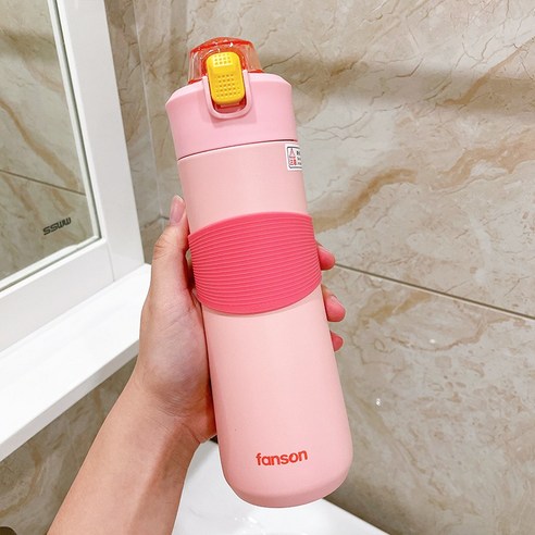 GU 진공 컵 여성 성인 임산부 임산부 귀여운 컵 휴대용 간단한 초등 학생 컵, 색깔4, 하나