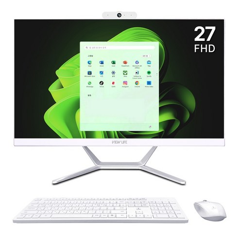뷰라이프 24형 27형 웹캠 일체형PC 인텔 I5-13 윈도우11 포함 무선키보드마우스 증정, 터치 X(기본형), AP-27TC, WIN11 Pro, 1TB, 16GB, 화이트
