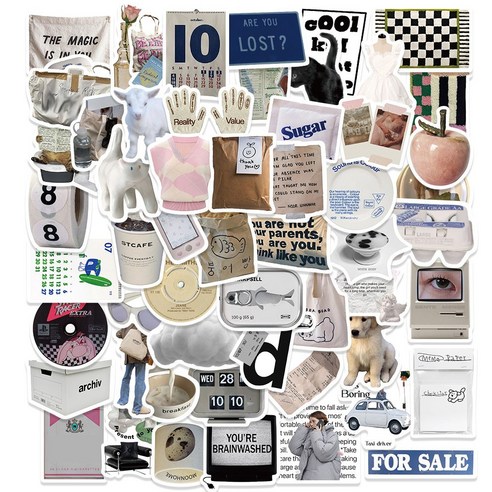 올리브파티 감성 캐리어 노트북 여행 방수 스티커 세트, 2세트, 레트로핑크