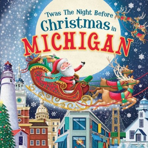 (영문도서) ''Twas the Night Before Christmas in Michigan Hardcover, Hometown World, English, 9781728237794