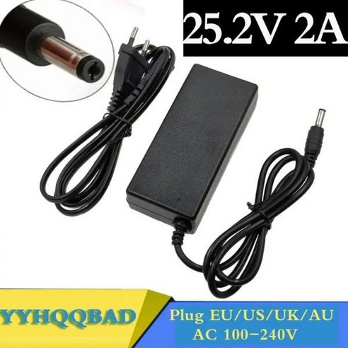 전동킥보드 충전기 어댑터 21.6V 22.2V 2A DC 25.2V 3 단계 14500 14650 17490 18500 18650 26500 폴리머 리튬 배터리 팩, 미국