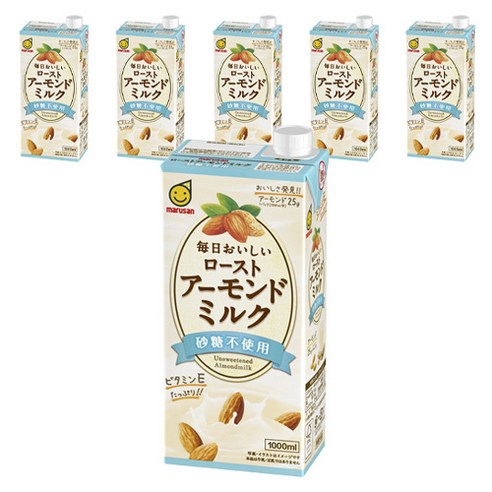 마루산 매일 맛있는 로스트 아몬드 밀크, 6개, 1L