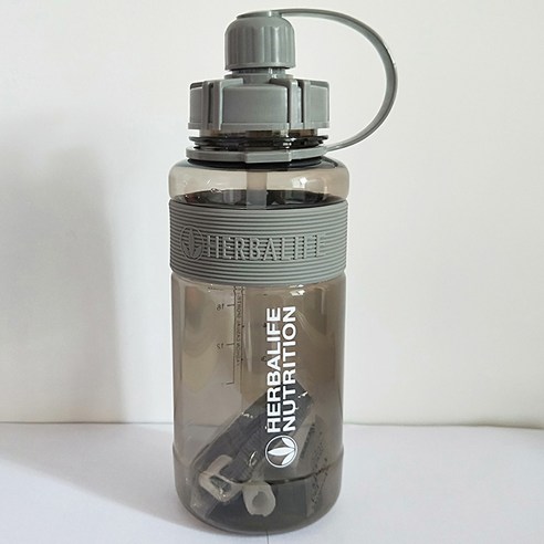 [XIG] 1000ml Herbalife 영양 스포츠 하이킹 물병 피트니스 밀짚 식품 등급 플라스틱 물병, 다크 그레이